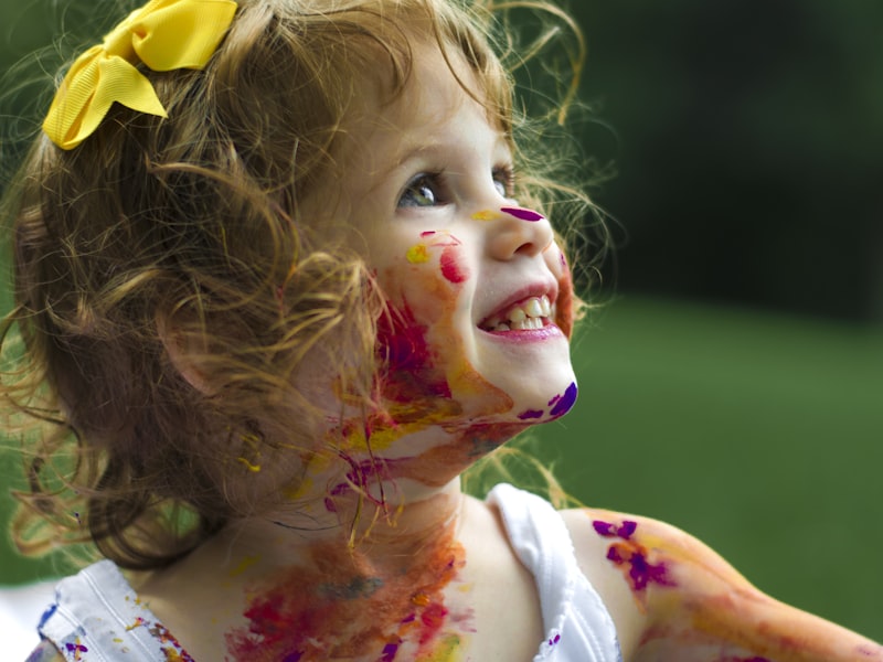 Child engaged in creative play