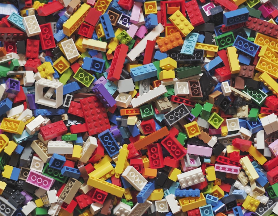 Colourful toys used in play therapy