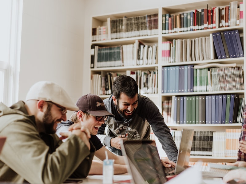Young people studying together